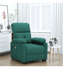 Fauteuil électrique de massage Vert foncé Tissu