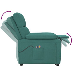 Fauteuil électrique de massage Vert foncé Tissu