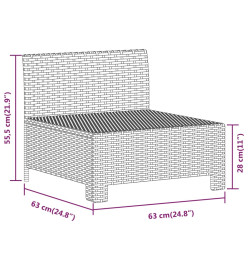 Salon de jardin 7 pcs avec coussins Gris Résine tressée