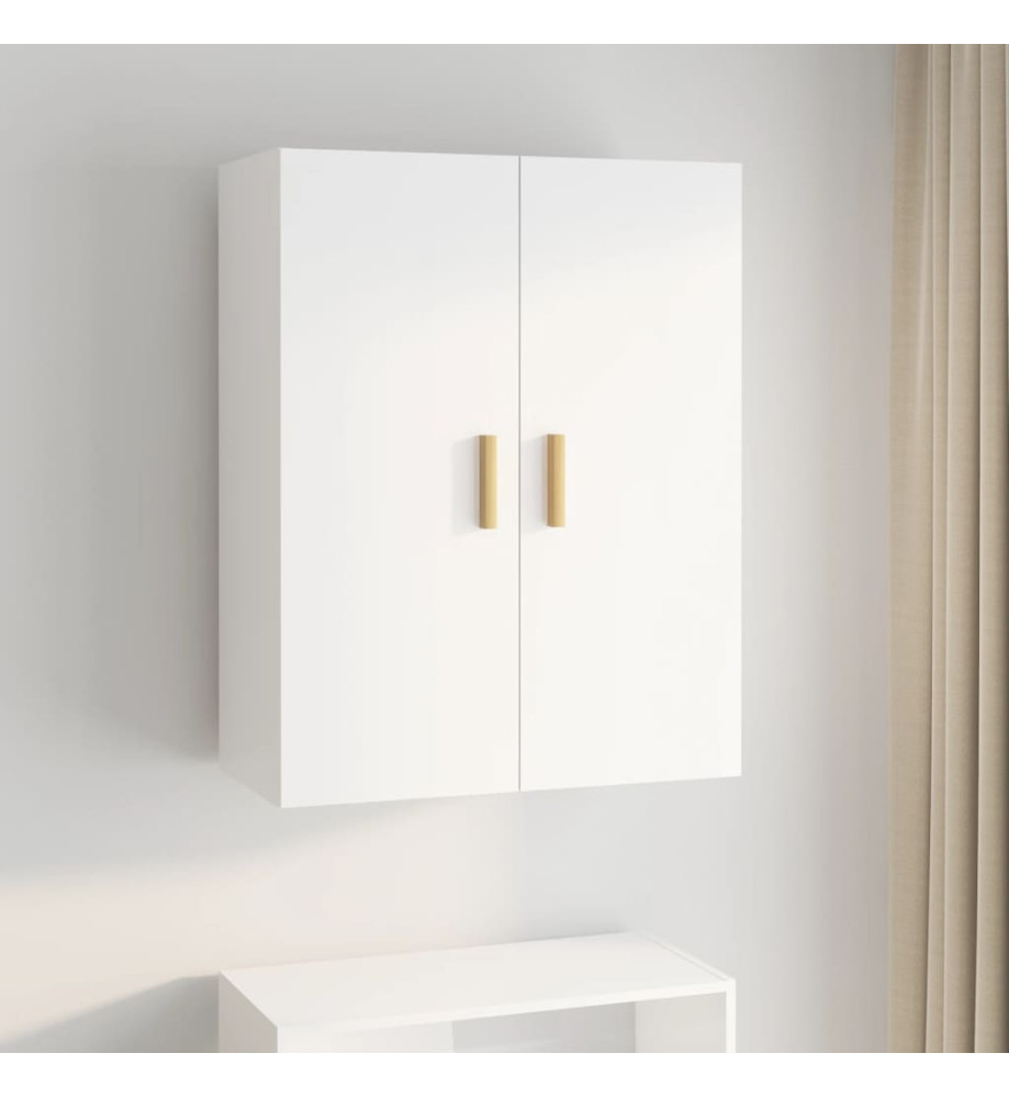 Armoire murale suspendue Blanc brillant 69,5x34x90 cm