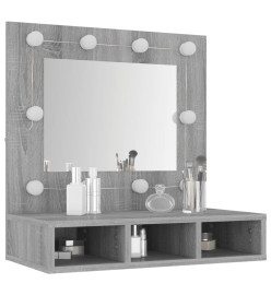 Armoire à miroir avec LED Sonoma gris 60x31,5x62 cm