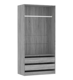 Garde-robe Sonoma gris 100x50x200 cm Bois d'ingénierie