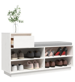 Armoire à chaussures Blanc 110x34x61 cm Bois de pin massif