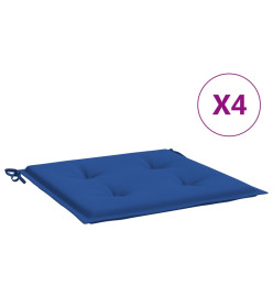 Coussins de chaise de jardin 4 pcs bleu royal 50x50x3 cm