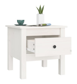 Table d'appoint Blanc 40x40x39 cm Bois massif de pin