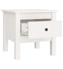 Table d'appoint Blanc 40x40x39 cm Bois massif de pin