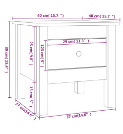 Table d'appoint Blanc 40x40x39 cm Bois massif de pin