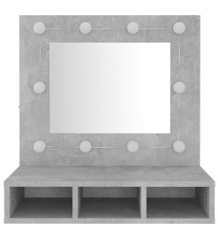 Armoire à miroir avec LED Gris béton 60x31,5x62 cm