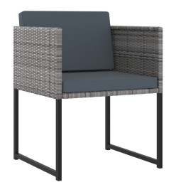 Salon de jardin 9 pcs avec coussins Résine tressée Gris