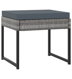 Salon de jardin 9 pcs avec coussins Résine tressée Gris
