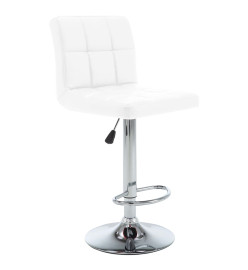 Tabourets de bar lot de 2 blanc similicuir