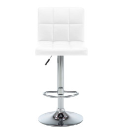 Tabourets de bar lot de 2 blanc similicuir