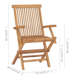 Chaises de jardin 2 pcs avec coussins bleu clair Teck massif