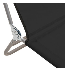 Chaises longues pliables 2 pcs noir textilène et acier