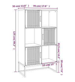 Buffet haut 70x35x125 cm bois d'ingénierie