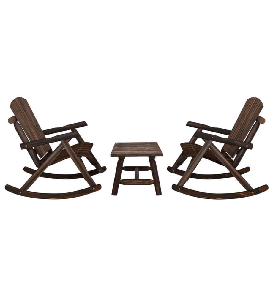 Ensemble de salon de jardin 3 pcs bois massif d'épicéa Ensemble de salon de jardin 3 pcs bois massif d'épicéa