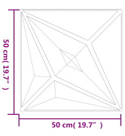 Panneaux muraux 48 pcs noir 50x50 cm EPS 12 m² étoile