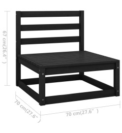 Salon de jardin 10 pcs avec coussins Noir Bois de pin massif