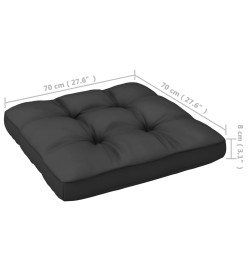 Salon de jardin 9 pcs avec coussins Noir Bois de pin massif