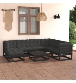 Salon de jardin 8 pcs avec coussins Bois de pin massif