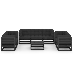 Salon de jardin 8 pcs avec coussins Bois de pin massif