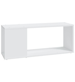 Meuble TV Blanc 80x24x32 cm Aggloméré