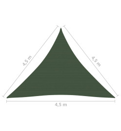 Voile d'ombrage 160 g/m² Vert foncé 4,5x4,5x4,5 m PEHD