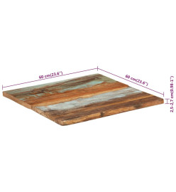 Dessus de table carré 60x60 cm 25-27 mm Bois de récupération