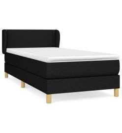 Lit à sommier tapissier avec matelas Noir 90x200 cm Tissu
