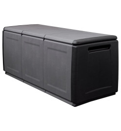 Boîte de rangement de jardin 138x53x57 cm 330 L Gris foncé noir