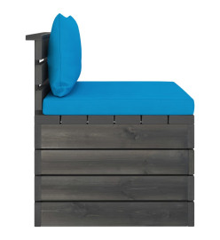 Salon palette de jardin 3 pcs avec coussins Bois de pin massif