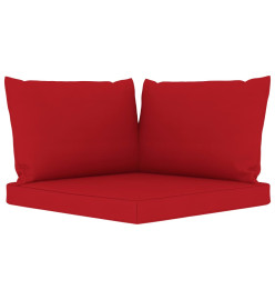 Salon de jardin 10 pcs avec coussins Rouge