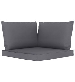 Salon de jardin 11 pcs avec coussins Anthracite
