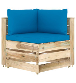Salon de jardin 12 pcs avec coussins Bois imprégné de vert