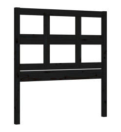 Cadre de lit avec tête de lit noir 90x200 cm bois massif