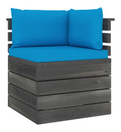 Salon palette de jardin 11 pcs avec coussins Bois de pin massif