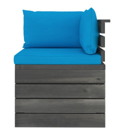 Salon palette de jardin 11 pcs avec coussins Bois de pin massif