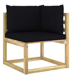 Salon de jardin 8 pcs avec coussins bois de pin imprégné