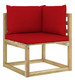 Salon de jardin 6 pcs avec coussins bois de pin imprégné