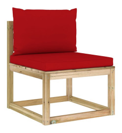 Salon de jardin 6 pcs avec coussins bois de pin imprégné