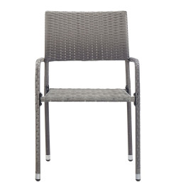 Ensemble de salle à manger de jardin 3 pcs Résine tressée Gris