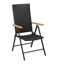 Ensemble de salle à manger de jardin 5 pcs Noir et marron