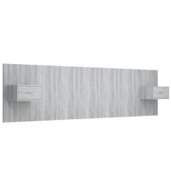 Tête de lit avec armoires Gris sonoma Bois d'ingénierie