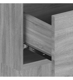 Tête de lit avec armoires Gris sonoma Bois d'ingénierie