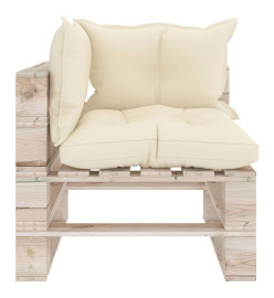 Salon palette de jardin 6 pcs avec coussins bois de pin