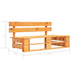 Canapé central palette de jardin marron miel bois pin imprégné