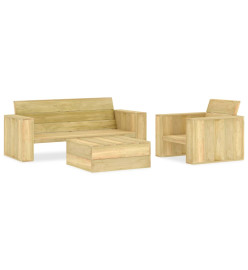 Salon de jardin 3 pcs Bois de pin imprégné