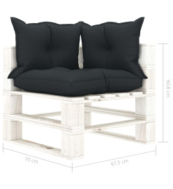 Salon palette de jardin 6 pcs avec coussins anthracite bois