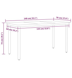 Ensemble de salle à manger de jardin 5 pcs Anthracite