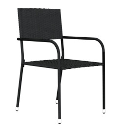 Ensemble de salle à manger de jardin 7 pcs Noir
